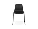 Chaise moderne EXPO noire avec pieds en métal noir
