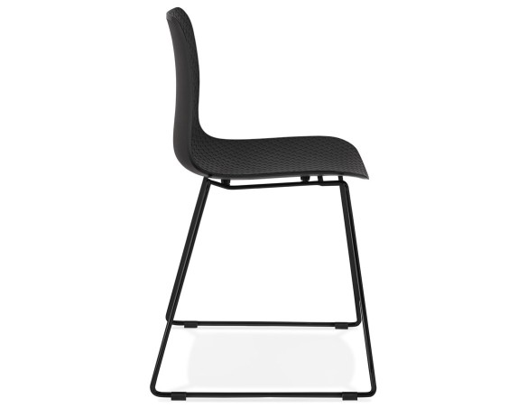 Chaise moderne EXPO noire avec pieds en métal noir
