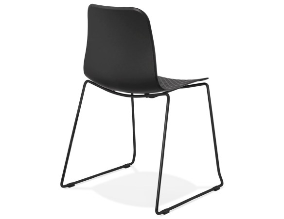 Chaise moderne EXPO noire avec pieds en métal noir