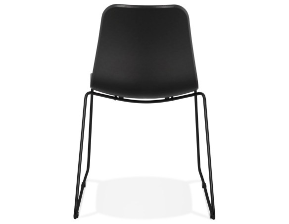 Chaise moderne EXPO noire avec pieds en métal noir