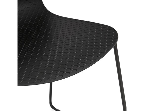 Chaise moderne EXPO noire avec pieds en métal noir