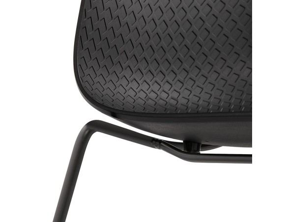 Chaise moderne EXPO noire avec pieds en métal noir