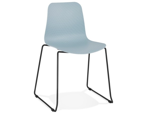 CH02360BUBL 5420072064420 Chaise moderne EXPO bleue avec pieds en métal noir