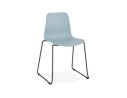 CH02360BUBL 5420072064420 Chaise moderne EXPO bleue avec pieds en métal noir