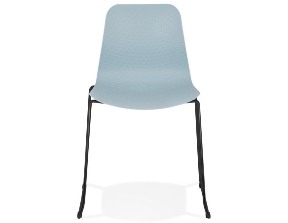 Chaise moderne EXPO bleue avec pieds en métal noir