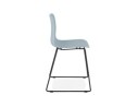 Chaise moderne EXPO bleue avec pieds en métal noir