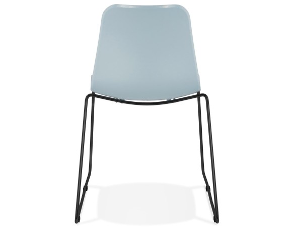 Chaise moderne EXPO bleue avec pieds en métal noir