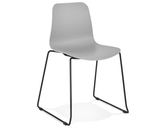 CH02370GRBL 5420072064444 Chaise moderne EXPO grise avec pieds en métal noir