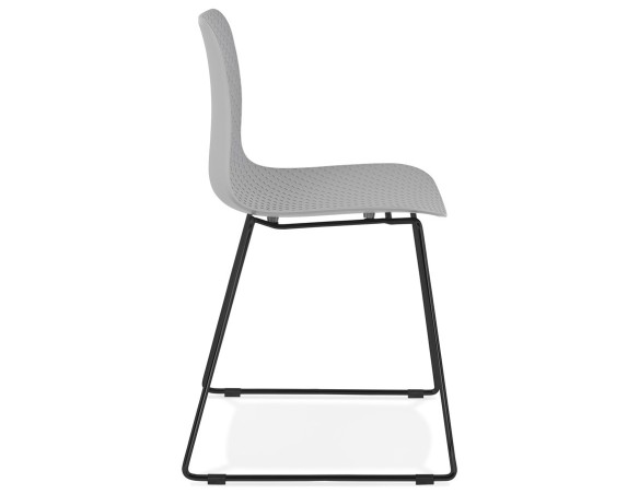 Chaise moderne EXPO grise avec pieds en métal noir