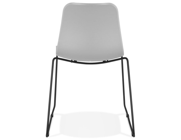 Chaise moderne EXPO grise avec pieds en métal noir