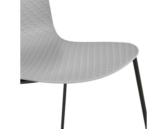 Chaise moderne EXPO grise avec pieds en métal noir