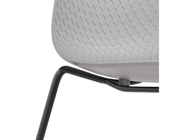 Chaise moderne EXPO grise avec pieds en métal noir