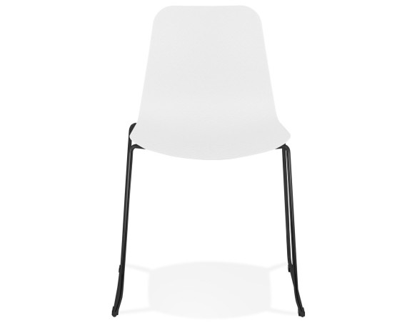Chaise moderne EXPO blanche avec pieds en métal noir