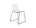 Chaise moderne EXPO blanche avec pieds en métal noir