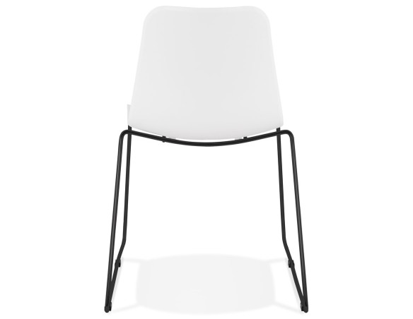 Chaise moderne EXPO blanche avec pieds en métal noir