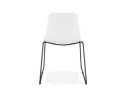 Chaise moderne EXPO blanche avec pieds en métal noir