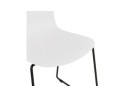 Chaise moderne EXPO blanche avec pieds en métal noir