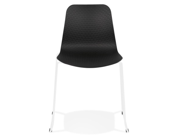 Chaise moderne EXPO noire avec pieds en métal blanc