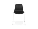 Chaise moderne EXPO noire avec pieds en métal blanc