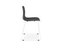 Chaise moderne EXPO noire avec pieds en métal blanc