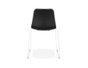 Chaise moderne EXPO noire avec pieds en métal blanc