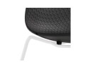 Chaise moderne EXPO noire avec pieds en métal blanc