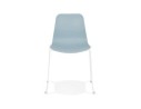 Chaise moderne EXPO bleue avec pieds en métal blanc