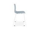 Chaise moderne EXPO bleue avec pieds en métal blanc