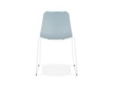 Chaise moderne EXPO bleue avec pieds en métal blanc