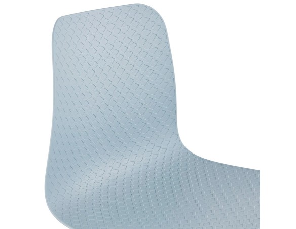 Chaise moderne EXPO bleue avec pieds en métal blanc