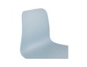 Chaise moderne EXPO bleue avec pieds en métal blanc