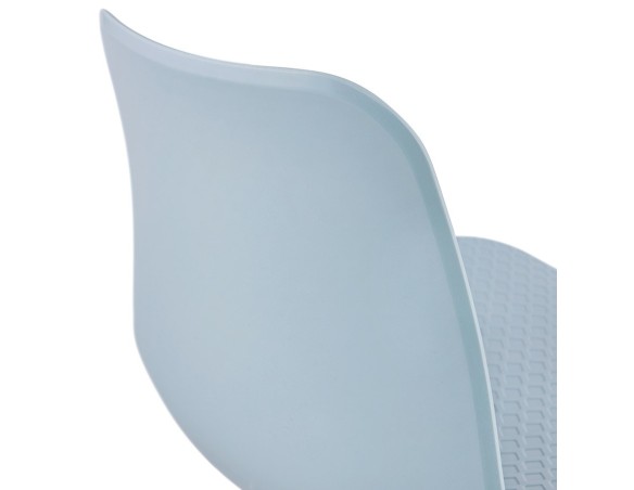 Chaise moderne EXPO bleue avec pieds en métal blanc