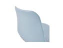 Chaise moderne EXPO bleue avec pieds en métal blanc