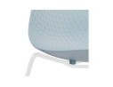 Chaise moderne EXPO bleue avec pieds en métal blanc