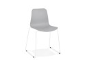 CH02450GRWH 5420072065205 Chaise moderne EXPO grise avec pieds en métal blanc