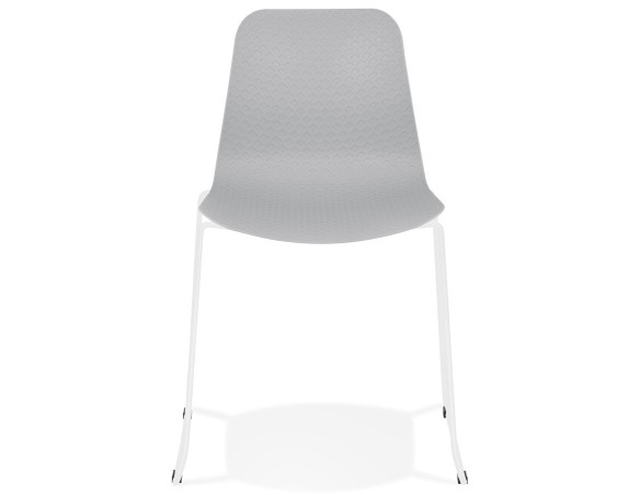 Chaise moderne EXPO grise avec pieds en métal blanc