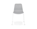 Chaise moderne EXPO grise avec pieds en métal blanc