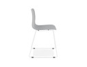 Chaise moderne EXPO grise avec pieds en métal blanc