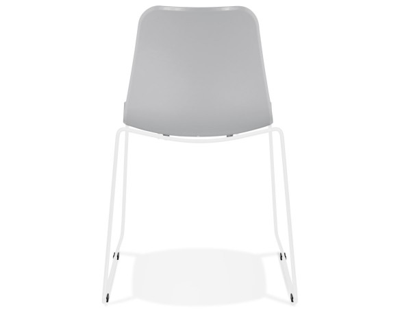 Chaise moderne EXPO grise avec pieds en métal blanc