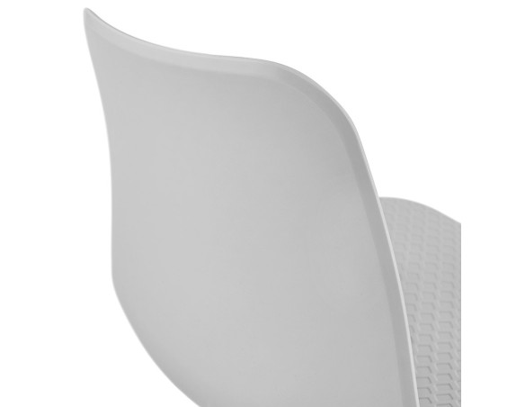 Chaise moderne EXPO grise avec pieds en métal blanc