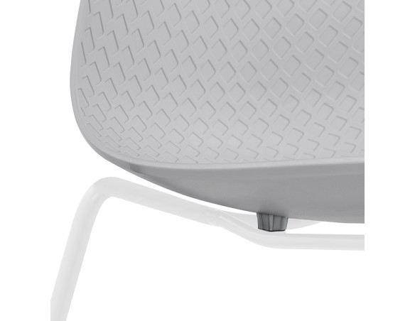 Chaise moderne EXPO grise avec pieds en métal blanc