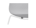 Chaise moderne EXPO grise avec pieds en métal blanc