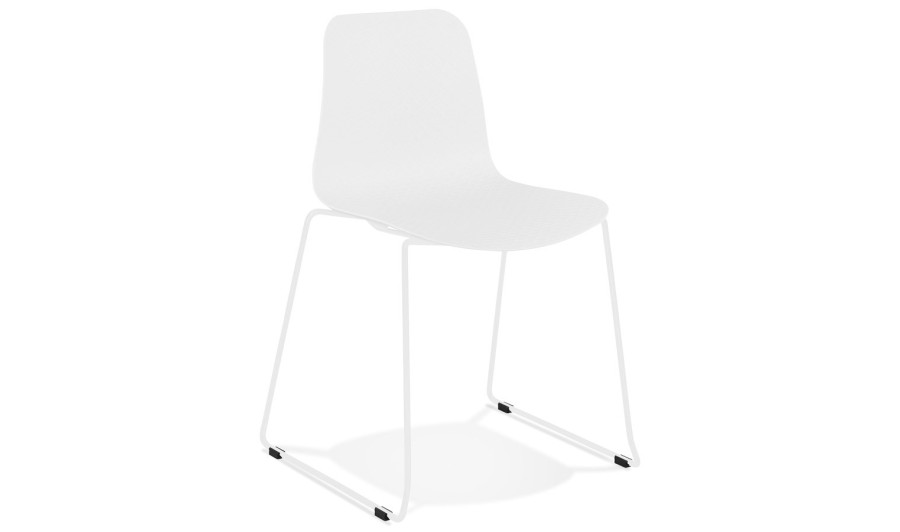 CH02470WHWH 5420072065243 Chaise moderne EXPO blanche avec pieds en métal blanc