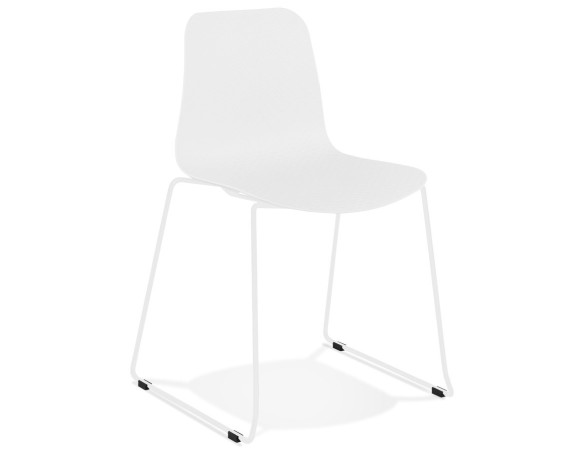 CH02470WHWH 5420072065243 Chaise moderne EXPO blanche avec pieds en métal blanc
