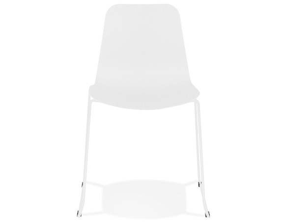 Chaise moderne EXPO blanche avec pieds en métal blanc