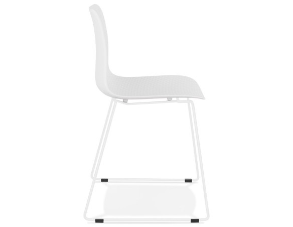 Chaise moderne EXPO blanche avec pieds en métal blanc