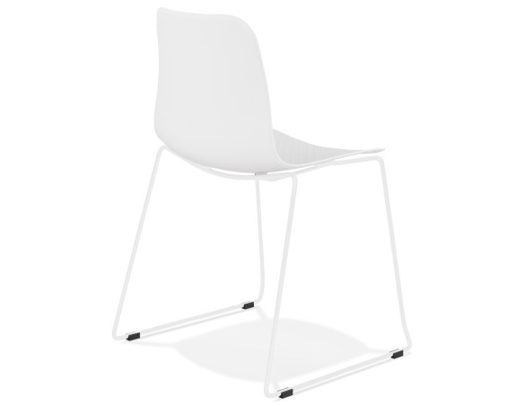Chaise moderne EXPO blanche avec pieds en métal blanc