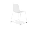 Chaise moderne EXPO blanche avec pieds en métal blanc