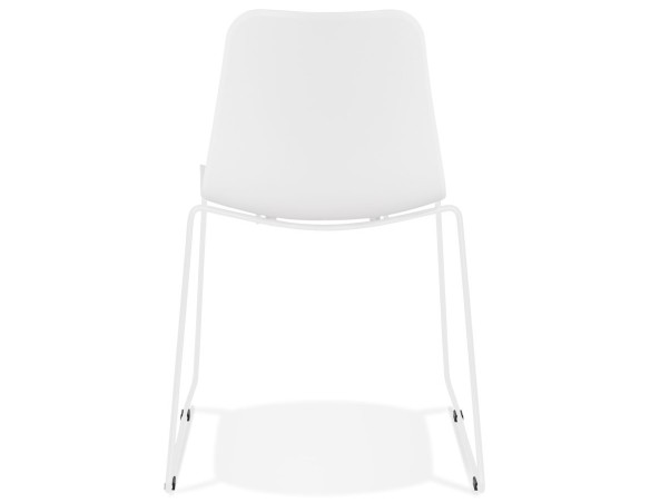 Chaise moderne EXPO blanche avec pieds en métal blanc