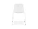 Chaise moderne EXPO blanche avec pieds en métal blanc